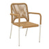 scaun de exterior Norture fotoliu stivuibil din aluminiu cadru alb-rattan Natural 57x61x85 cm