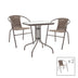 mobilier de gradina Obbi-Watson set de 3 mese de sufragerie maro din metal-pe ratan60x60x70 cm
