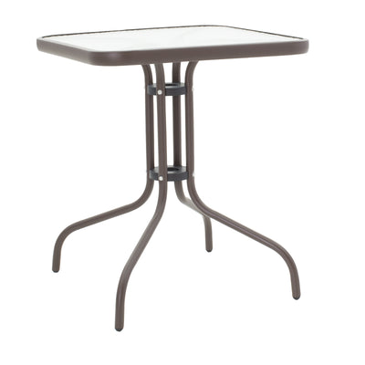 Obbi-Watson set de 3 mese de sufragerie maro din metal-pe ratan, 60x60x70 cm, imagine suplimentara