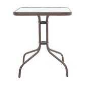 Obbi-Watson set de 3 mese de sufragerie maro din metal-pe ratan, 60x60x70 cm, detaliu produs