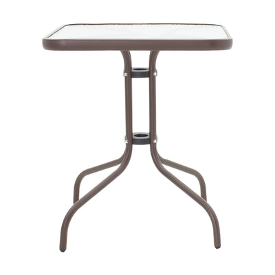 Obbi-Watson set de 3 mese de sufragerie maro din metal-pe ratan, 60x60x70 cm, detaliu produs