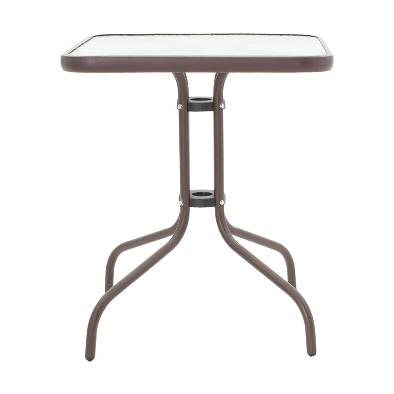 Obbi-Watson set de 3 mese de sufragerie maro din metal-pe ratan, 60x60x70 cm, detaliu produs