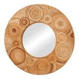 Oglinda de perete (lemn de bananier) Klare Boho, Natural, 80x80 cm