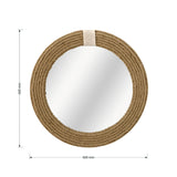 Oglinda de perete Rope, Natural, 60x60 cm