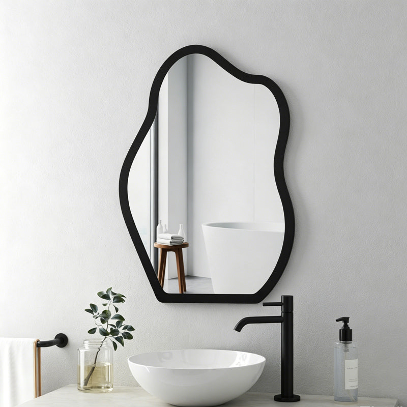 Oglinda decorativa Evanthia, MDF, 36x2x56 cm - Negru
