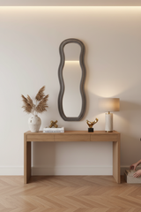 Oglinda decorativa Glinde, Catifea, 90x150 cm - Gri
