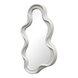 Oglinda decorativa Liquid cu rama, alba, 26x39 cm
