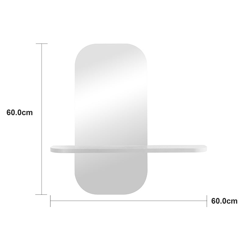 Oglinda decorativa Lunaria, MDF, 60x12x60 cm - Alb