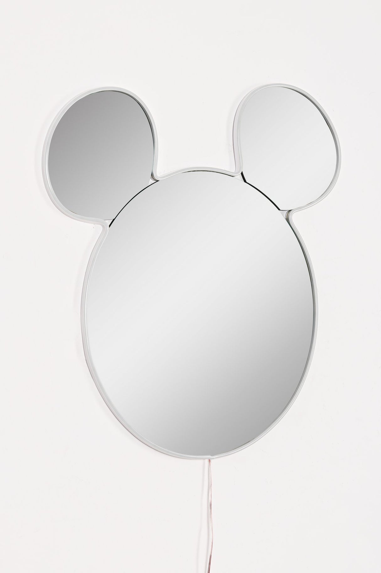 Oglinda decorativa Mickey Mirrorland, roz - alb - galben, 53x50 cm - Alb