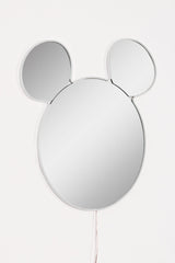 Oglinda decorativa Mickey Mirrorland, roz - alb - galben, 53x50 cm - Alb