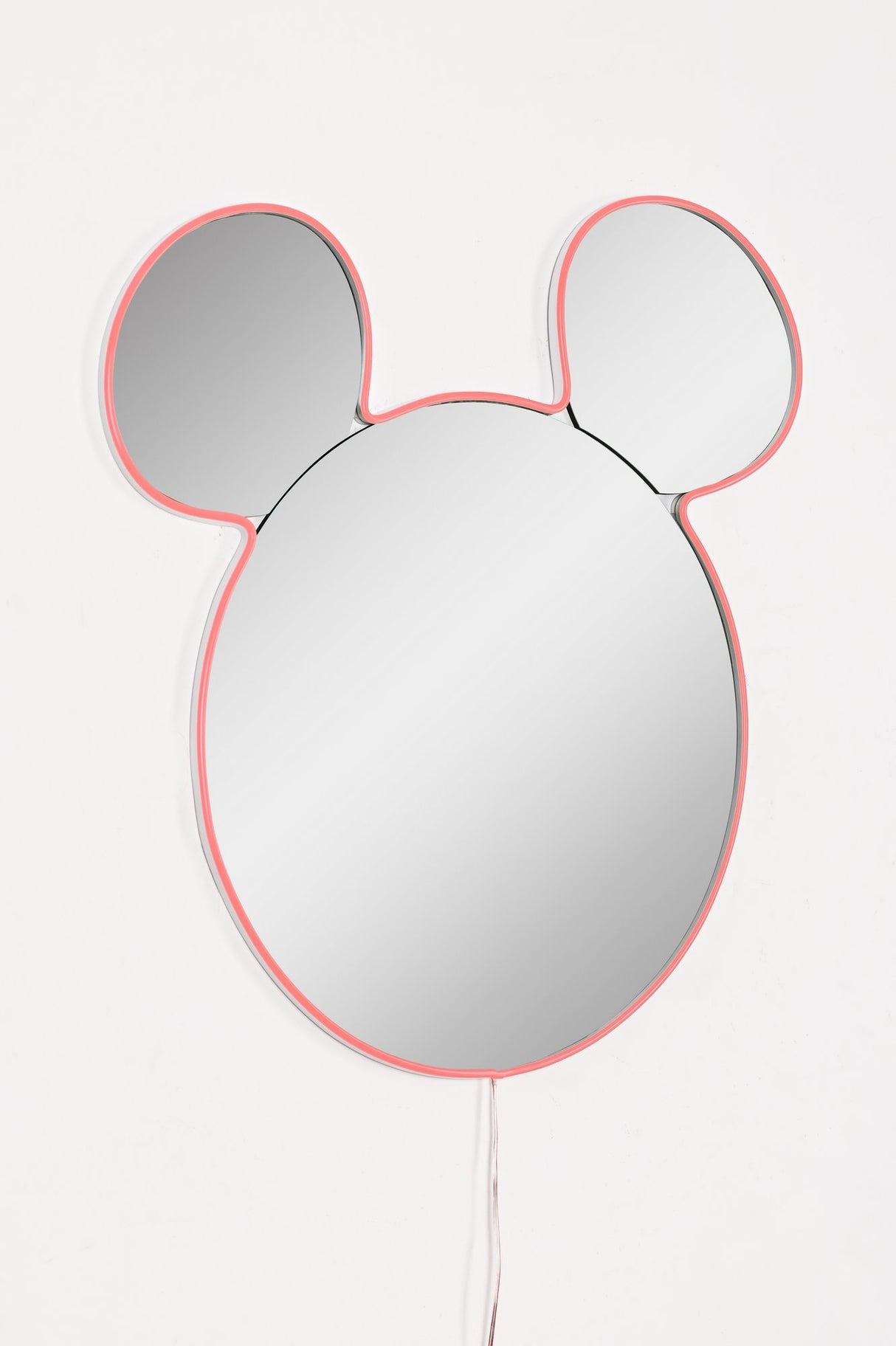 Oglinda decorativa Mickey Mirrorland, roz - alb - galben, 53x50 cm - Roz