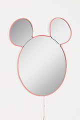 Oglinda decorativa Mickey Mirrorland, roz - alb - galben, 53x50 cm - Roz