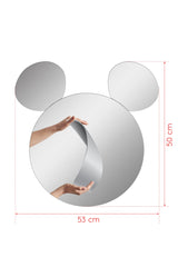 Oglinda decorativa Mickey Mirrorland, roz - alb - galben, 53x50 cm - Roz