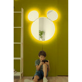 Oglinda decorativa Mickey Mirrorland, roz - alb - galben, 53x50 cm - Galben
