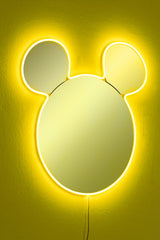 Oglinda decorativa Mickey Mirrorland, roz - alb - galben, 53x50 cm - Galben