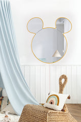 Oglinda decorativa Mickey Mirrorland, roz - alb - galben, 53x50 cm - Galben