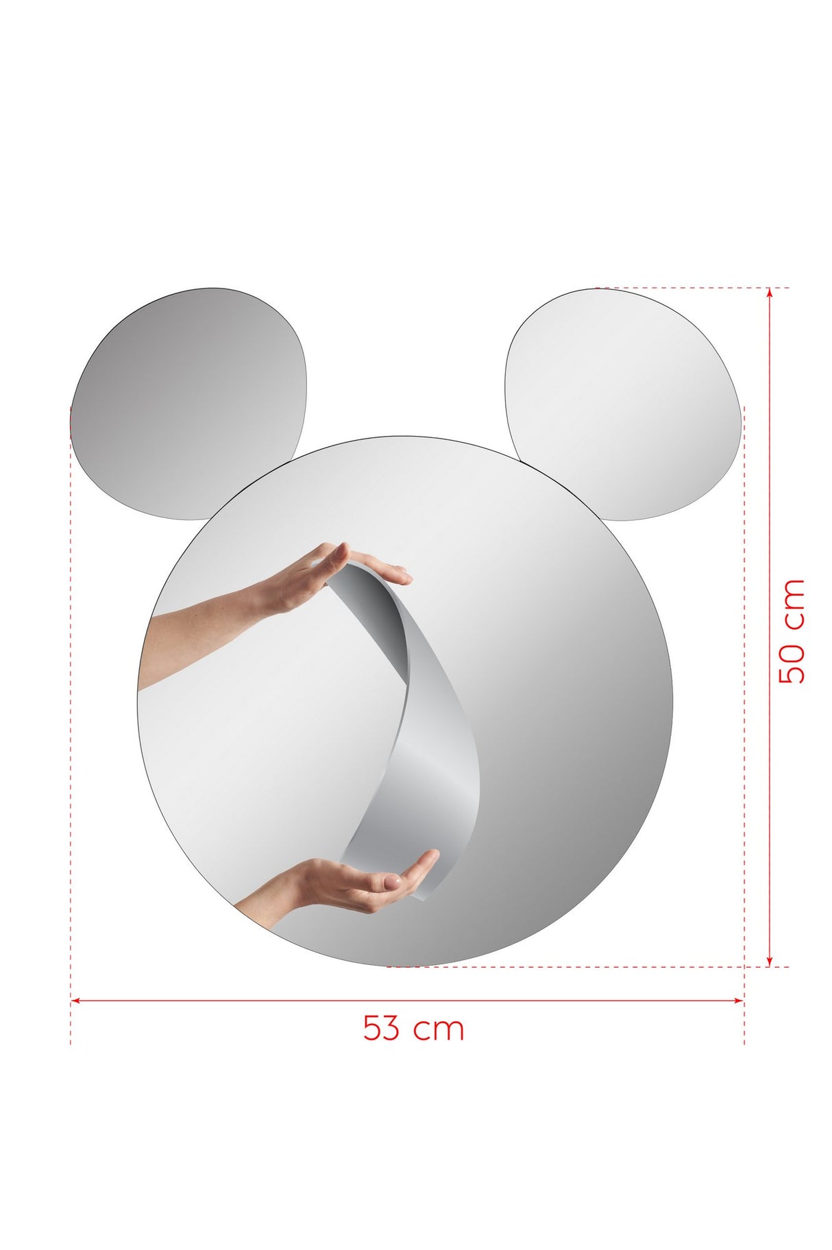 Oglinda decorativa Mickey Mirrorland, roz - alb - galben, 53x50 cm - Galben