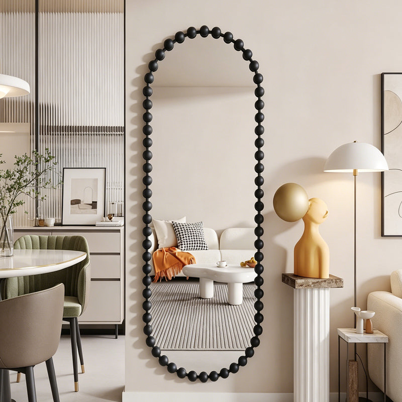 Oglinda decorativa Myrtus, Metal, 40x3x160 cm - Negru