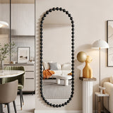 Oglinda decorativa Myrtus, Metal, 40x3x160 cm - Negru