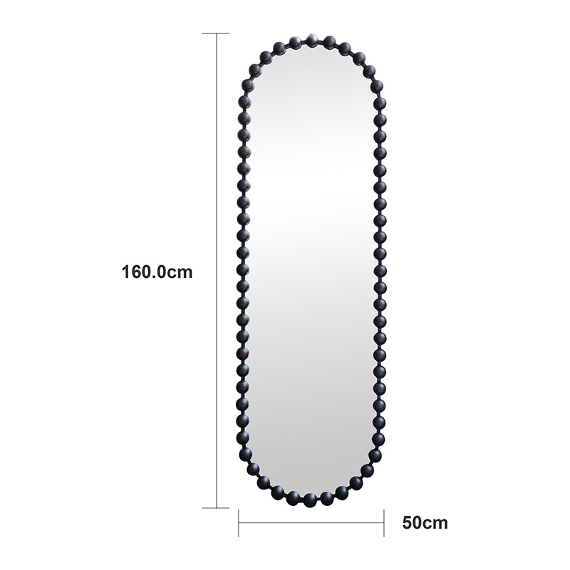 Oglinda decorativa Myrtus, Metal, 40x3x160 cm - Negru