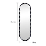 Oglinda decorativa Myrtus, Metal, 40x3x160 cm - Negru