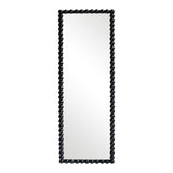Oglinda din lemn cu finisaj Natural Ledalo, Lemn, 45x130 cm - Negru