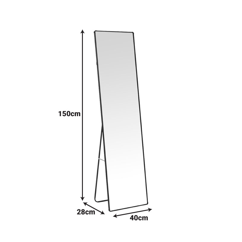 Oglinda eleganta aluminiu Moira, Aluminiu, Negru, 40x28x150 cm - Negru