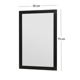 Oglindă Lipa - Black, Negru, 2x75x50 cm