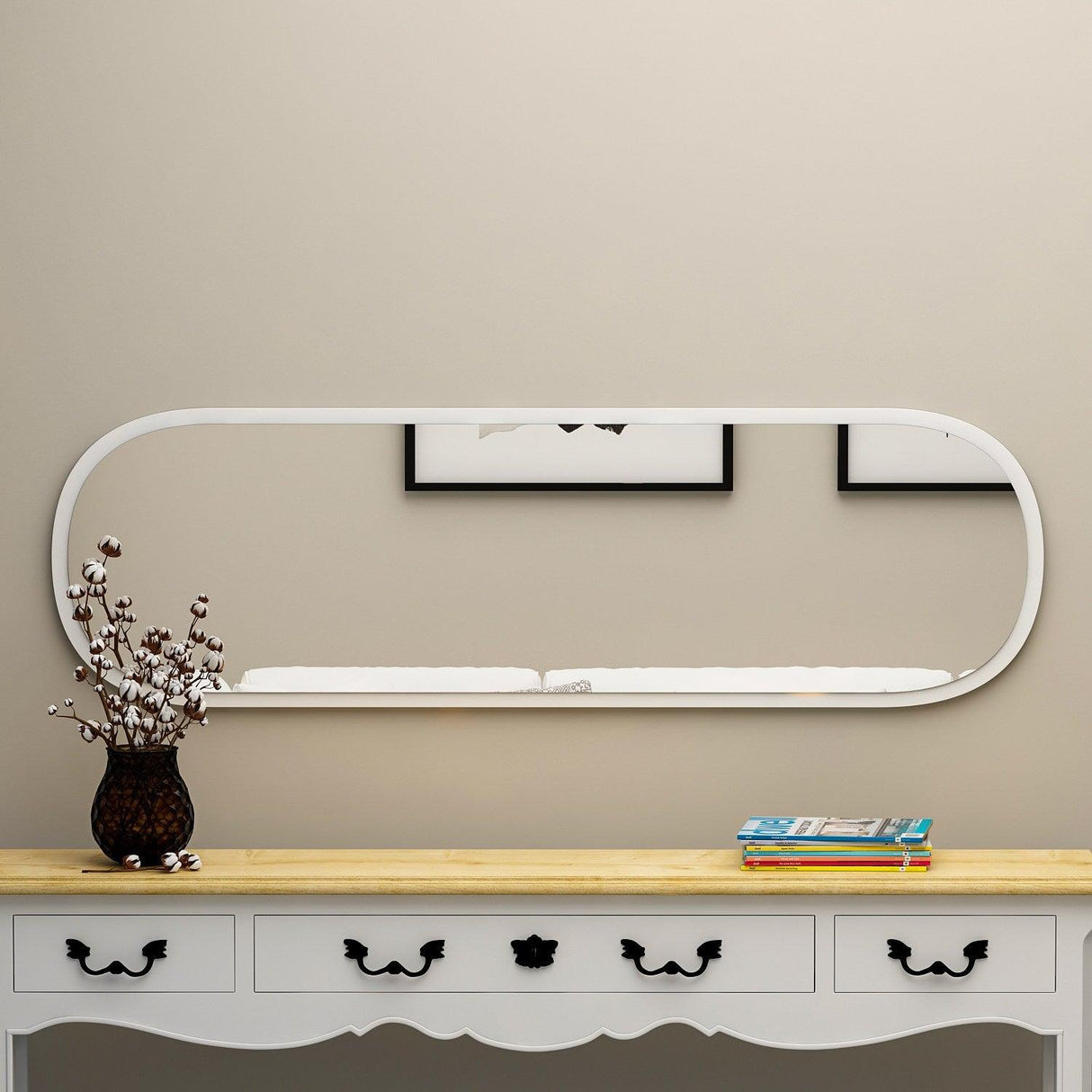 Oglindă Magnum - White, Alb, 2x120x40 cm