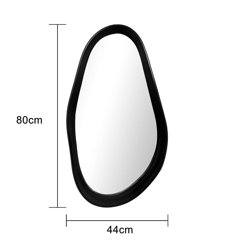 Oglinda ovala Baloa, MDF, 44x80 cm - Negru