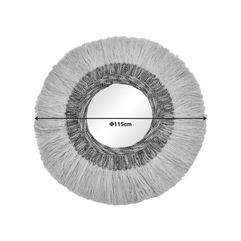 Oglinda Paranome din sisal si abaca, Natural, 115x115 cm