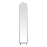 Oglinda pe role cu rafturi Espero, Alb, 34x170 cm - Alb