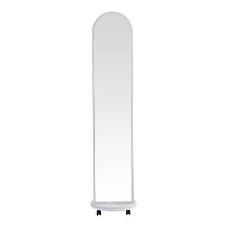 Oglinda pe role cu rafturi Espero, Alb, 34x170 cm