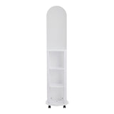 Oglinda pe role cu rafturi Espero, Alb, 34x170 cm - Alb