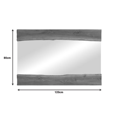 Oglinda Riverine lemn de tec, Natural, 120x80 cm, detaliu produs