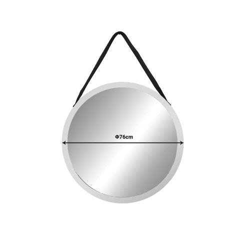 Oglinda suspendata Hangie, argintiu-negru, D76x3 cm