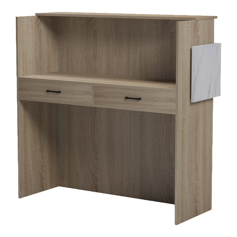 Receptie Optima cu LED, 110x40x110 cm - Sonoma-White Marble