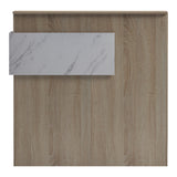 Receptie Optima cu LED, 110x40x110 cm - Sonoma-White Marble