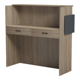 Receptie Optima cu LED, 110x40x110 cm - Sonoma-Gri inchis