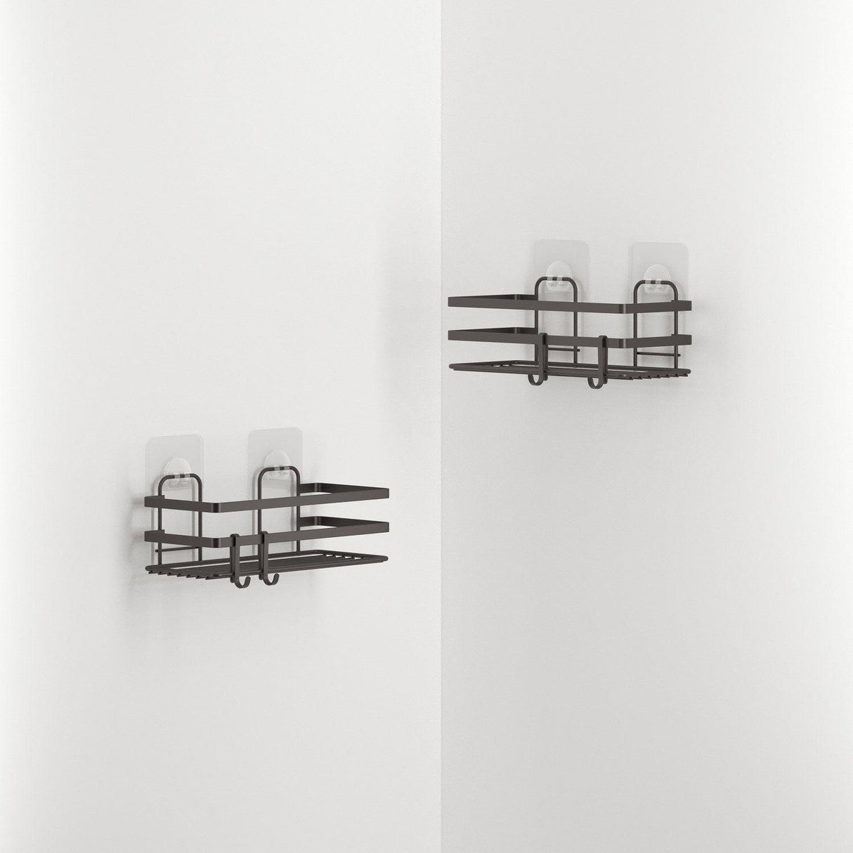 Organizator de baie ST281H, Negru, 8x11x25 cm