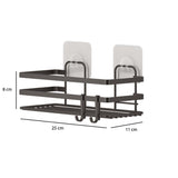 Organizator de baie ST281H, Negru, 8x11x25 cm