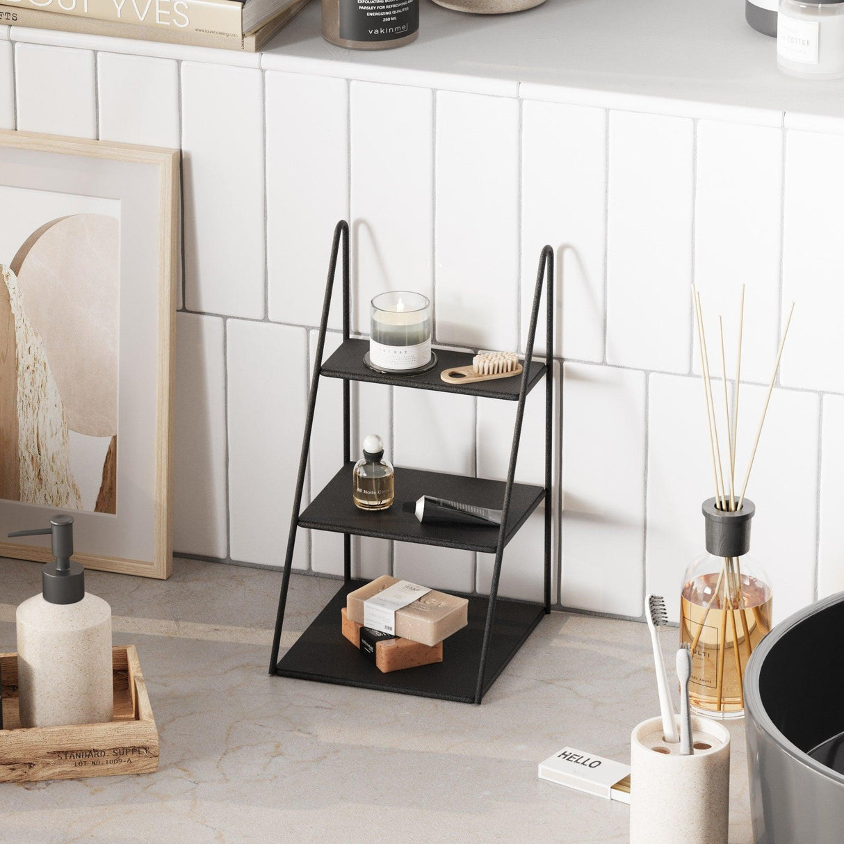 Organizator metalic Kalimnos, Negru