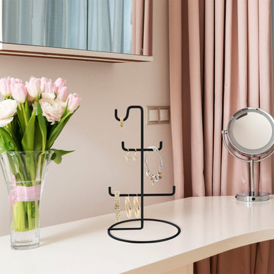 Organizator stand de bijuterii TK-003-B Jewellery Stand Organizer, Negru, 15x27x15 cm, detaliu produs