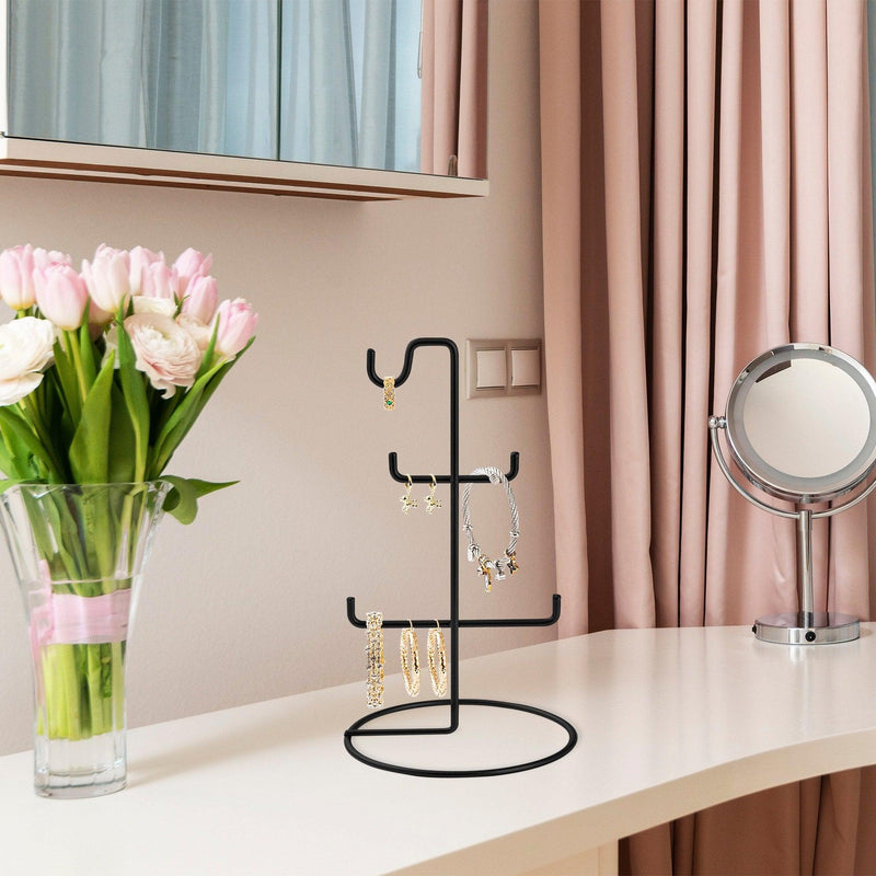 Organizator stand de bijuterii TK-003-B Jewellery Stand Organizer, Negru, 15x27x15 cm, detaliu produs