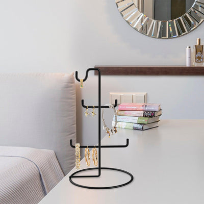 Organizator stand de bijuterii TK-003-B Jewellery Stand Organizer, Negru, 15x27x15 cm, perspectiva suplimentara