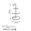 Organizator stand de bijuterii TK-003-B Jewellery Stand Organizer, Negru, 15x27x15 cm, foto produs 8