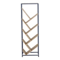 Orunta stejar-negru metal Bibliotecă 40x26.5x125cm, Wild Oak-Negru, 40x26.5x125 cm, Negru-Stejar, vedere laterală, PAL melaminat, metal, pentru living