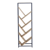 Orunta stejar-negru metal Bibliotecă, Wild Oak - Negru, 40x27x125 cm