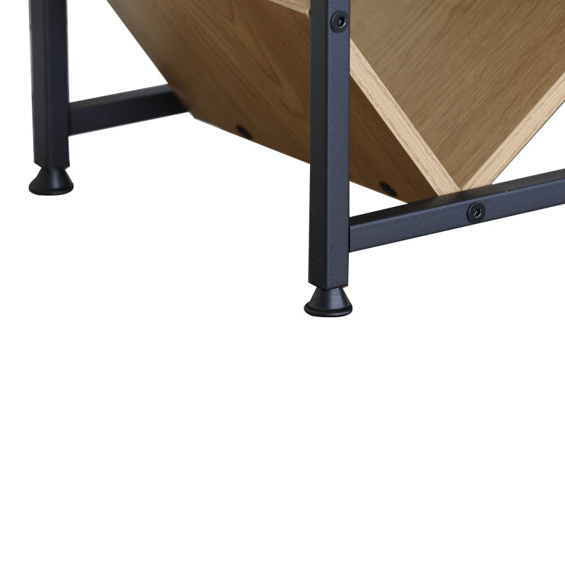 Orunta stejar-negru metal Bibliotecă, Wild Oak - Negru, 40x27x125 cm