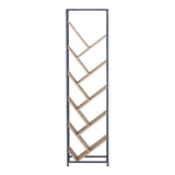 Orunta stejar-negru metal Bibliotecă, Wild Oak - Negru, 40x27x150 cm